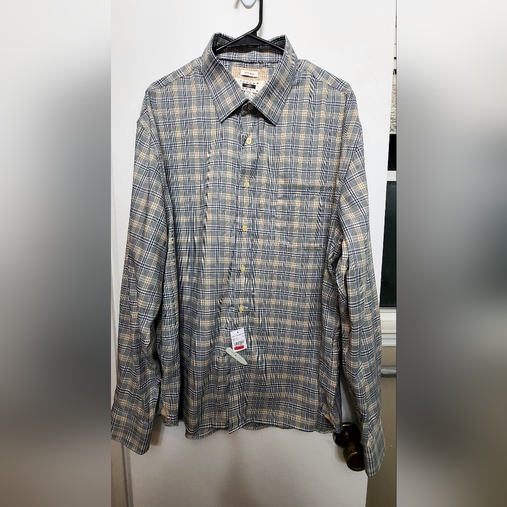 NWT Joseph Abboud (Men's Wearhouse) Dress Shirt Size XXL Navy & Golden Yellow  P